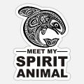 'Meet My Spirit Animal - Ethno Whale 1' Sticker | Spreadshirt