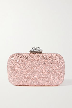 Pink Spider faux pearl and crystal-embellished suede clutch | Alexander McQueen | NET-A-PORTER