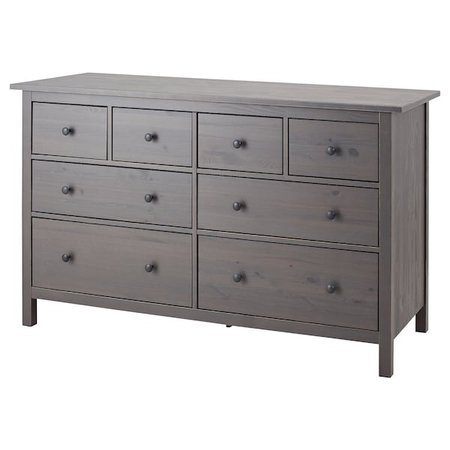 HEMNES 8-drawer dresser, gray dark gray stained, 63x37 3/8" - IKEA