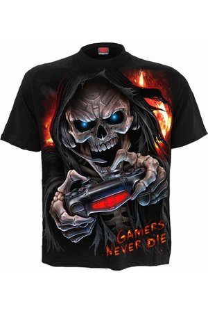 Respawn Men's Black Gothic T-Shirt by Spiral Direct | Men's