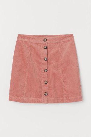 A-line Skirt - Dusty rose/corduroy - | H&M US