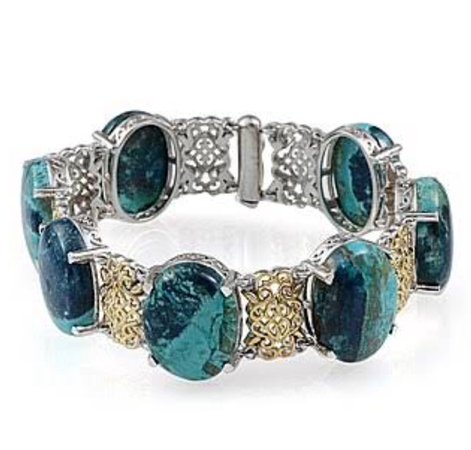 teal gem embellished bracelet
