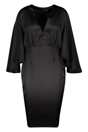 Plus Plunge Kimono Sleeve Midi Dress | Boohoo