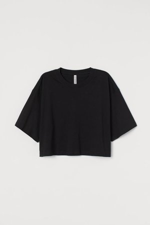 Cropped T-shirt - Black - | H&M US