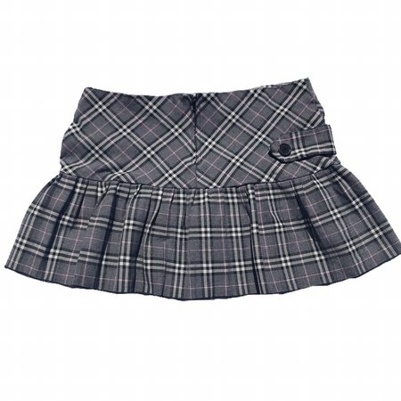 pink & gray tartan pleated mini skirt