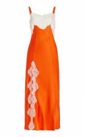 Lace-Trimmed Silk Midi Slip Dress By Rodarte | Moda Operandi