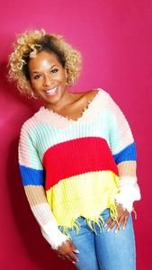 3 Degrees Runway - Women's Multicolor Sweater with Fringes