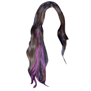 brown hair png purple streaks tips