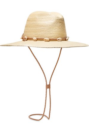 Loeffler Randall | Embellished leather-trimmed straw sunhat | NET-A-PORTER.COM