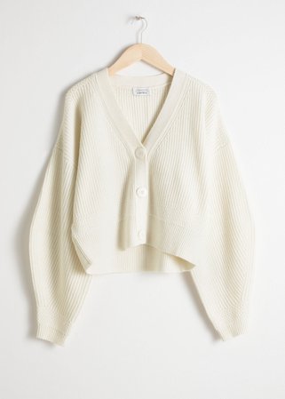 Cropped Cardigan - White - Cardigans - & Other Stories