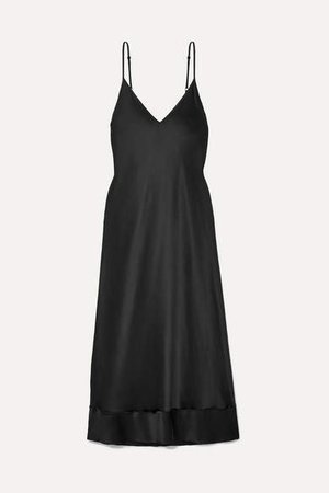 Mathews - Rose Silk-satin Midi Dress - Black