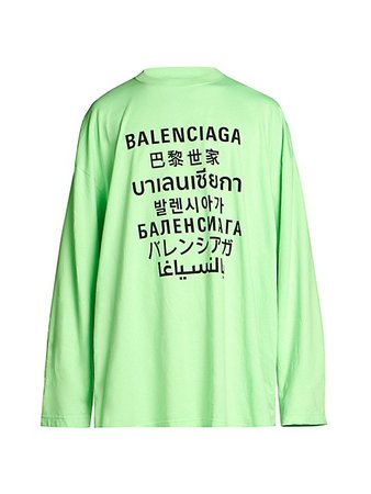 Balenciaga Multi-Languages Logo T-Shirt | SaksFifthAvenue