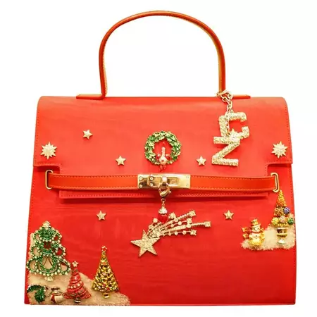 Unique Carlo Zini Christmas Jewel Bag For Sale at 1stDibs | christmas purse, christmas handbags, christmas purses