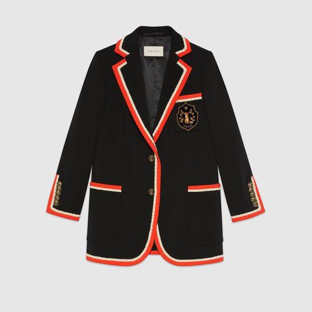Viscose jacket with fox crest | GUCCI®