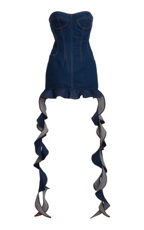 Ruffled Denim Mini Dress By David Koma | Moda Operandi