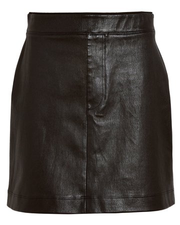 Core Black Stretch Leather Mini Skirt | INTERMIX®