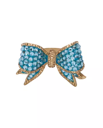 All Tied Up Rhinestone Bow Ring - Blue – Meghan Fabulous