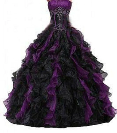 black and purple ruffle dress