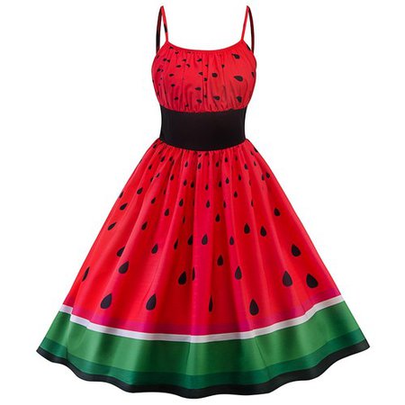 Watermelon Dress Kawaii Clothing Pinup Rockabilly Red Fruit Cool WH146 | KawaiiClothing on ArtFire