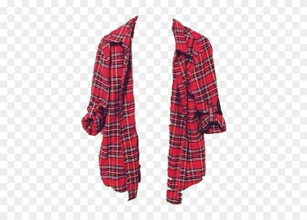 Red & Black Open Flannel (png)
