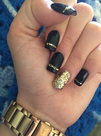 gold nails and black - Google Search