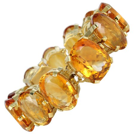 18k Gold Citrine Bracelet