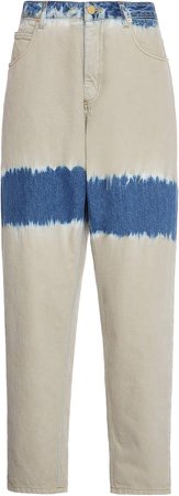 Alberta Ferretti Tie-Dyed Denim Trousers Size: 40