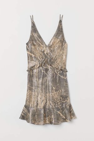 Short Silk-blend Dress - Beige