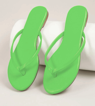 lime green flip flops