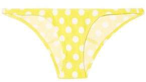 The Yasmin Polka-dot Stretch-cotton Terry Bikini Briefs