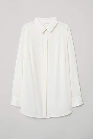 MAMA Long-sleeved Blouse - White