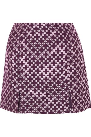 ALEXACHUNG | Floral-jacquard mini skirt | NET-A-PORTER.COM