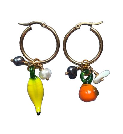 oranges and bananas earrings