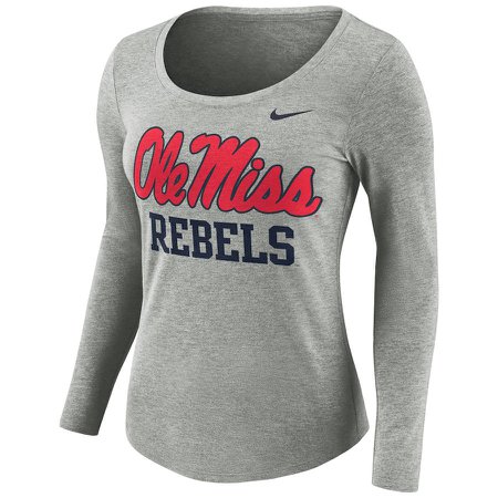 Ole Miss Rebels Nike Women's Logo Long Sleeve Tri-Blend T-Shirt - Heathered Gray