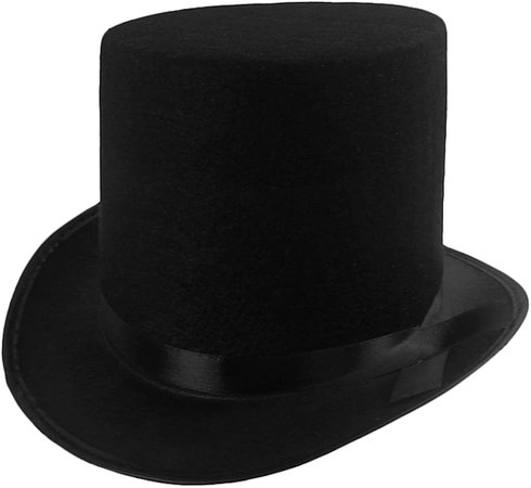 Amazon.com: Funny Party Hats Black Top Hat - Victorian Hat For Men - Felt Tuxedo Costume Hat - Coachman Hat - Dress Up Hat (1 Pack): Clothing