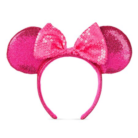 Minnie Mouse Glitter and Sequin Ear Headband - Imagination Pink | shopDisney