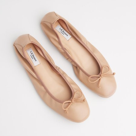 Trilly Trench Leather Ballet Pumps | Shoes | L.K.Bennett
