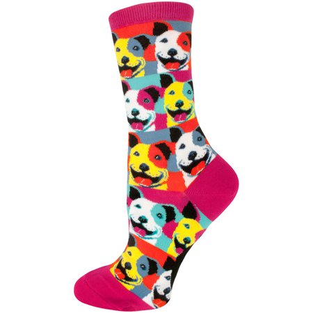 Pop Art Pitbull Socks | Cute & Crazy Dog Socks for Women - ModSock