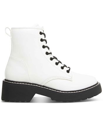 Madden Girl Carra Lace-Up Lug Sole Combat Boots & Reviews - Booties - Shoes - Macy's