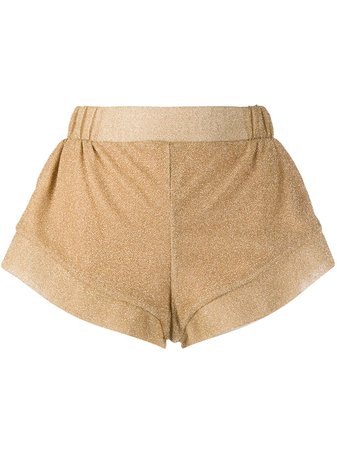Oséree Metallic Short Shorts LQS205LUREX Gold | Farfetch