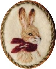 embroidered rabbit brooch