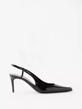 Black Vendome 70 point-toe patent-leather sandals | Saint Laurent | MATCHESFASHION US