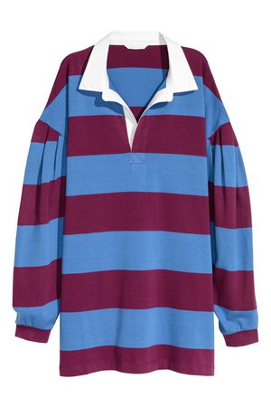 Striped rugby shirt - Blue/Striped - | H&M IE