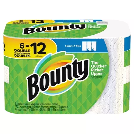 Bounty Select-a-Size Paper Towels - 6 Double Rolls : Target