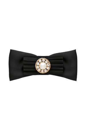 ALESSANDRA RICH Embellished grosgrain and satin hair clip