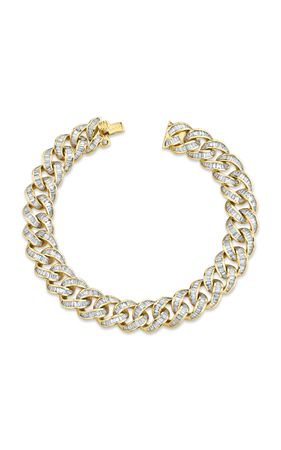 18k Yellow Gold Full Baguette Diamond Essential Link Bracelet By Shay | Moda Operandi