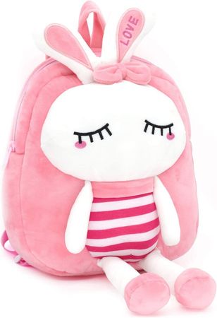 Amazon.com: Child Backpacks Kid's Back pack Plush Bag Toy Gifts for Kids Girls Baby Double Layer (Pink Rabbit) : Kleidung, Schuhe & Schmuck