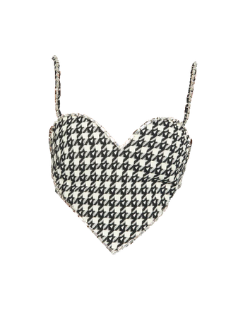 Area NYC | Houndstooth Crystal Trim Heart Top (Dei5 edit - tag if used)