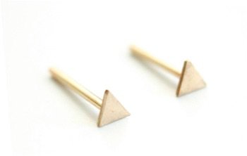 small gold triangle earrings