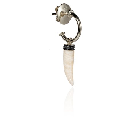 White gold bone earring